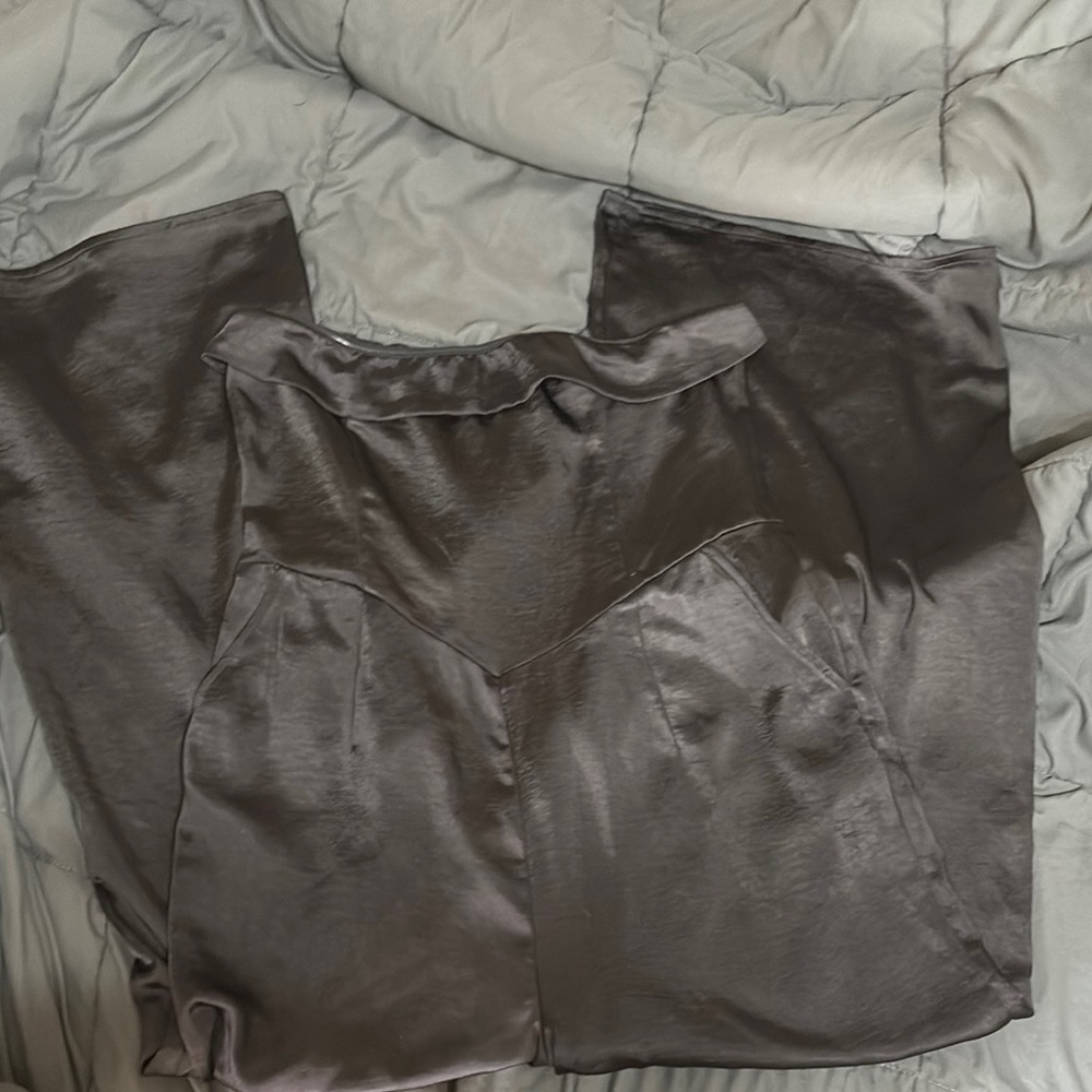 Forever 21 Black Satin Jumpsuit